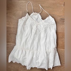 Anthropologie white lace tunic top